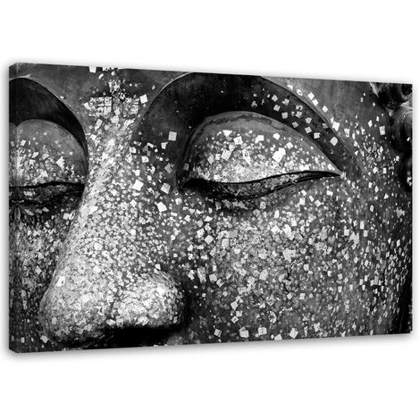 Quadro su tela, Buddha Zen Spa Grigio - 100x70