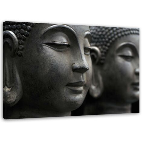 Quadro su tela, Buddha Zen Wellnes Spa Grigio - 60x40