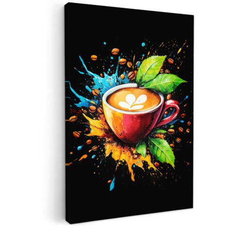 QUADRO SU TELA Caffè - Graffiti - Bere - Astratto 40x60 cm