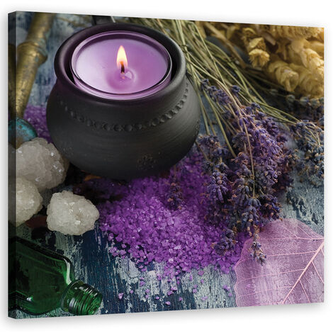 Quadro su tela, Candela Violet Zen Spa - 40x40