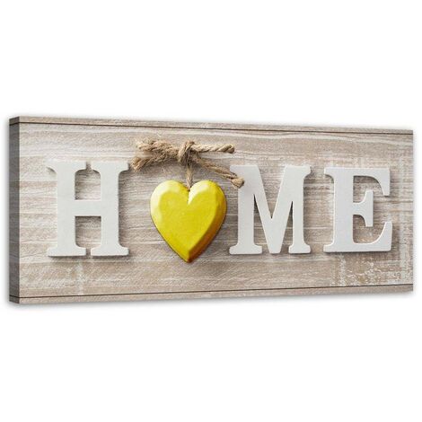 Quadro su tela, Casa Casa Cuore tavole di legno - 150x50