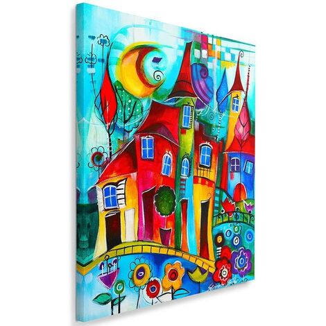 Quadro su tela, Case colorate - 40x60