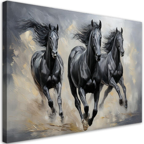 Quadro su tela, Cavalli al galoppo - 60x40