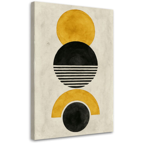 Quadro su tela, Cerchi geometrici Seppia - 40x60