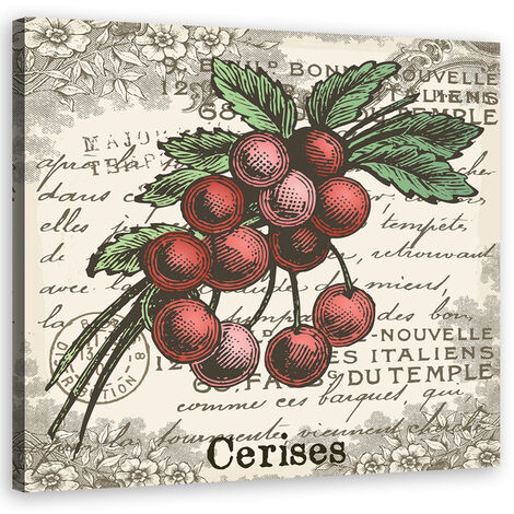 Quadro su tela, Cherry vintage - 40x40