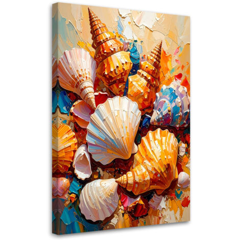 Quadro su tela, Conchiglie colorate - 40x60