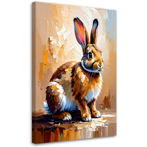 Quadro su tela, Coniglio dipinto - 60x90