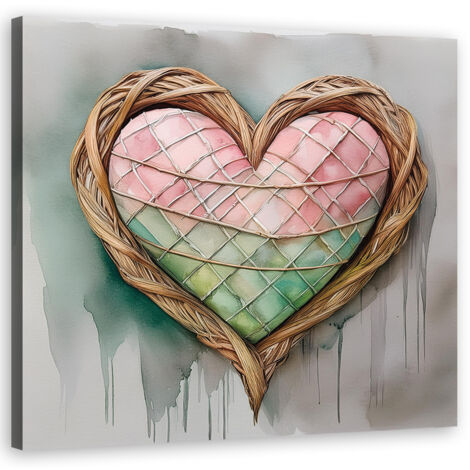 Quadro su tela, Cuore d'amore Shabby Chic - 30x30