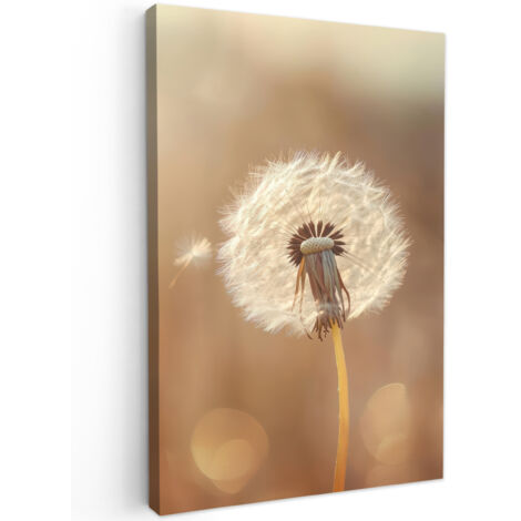 QUADRO SU TELA Dente di leone - Beige - Natura - Fiore 20x30 cm