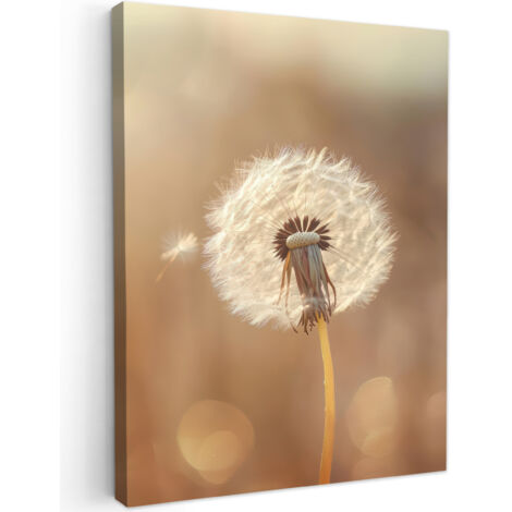 QUADRO SU TELA Dente di leone - Beige - Natura - Fiore 60x80 cm