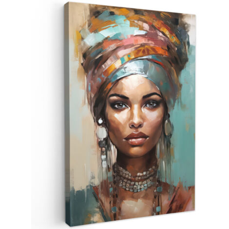 QUADRO SU TELA Donna - Arte - Gioielli - Ritratto 60x90 cm