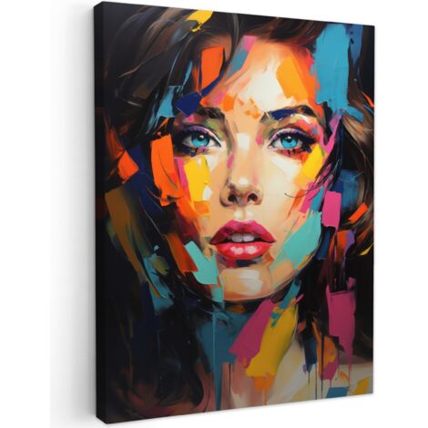 QUADRO SU TELA Donna - Ritratto - Colorato - Arte 60x80 cm