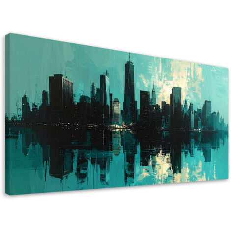 Quadro su tela, Edifici moderni Città turchese, 100x50