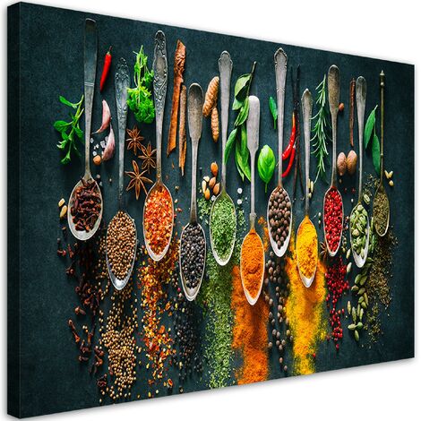 Quadro su tela, Erbe spezie per la cucina - 60x40