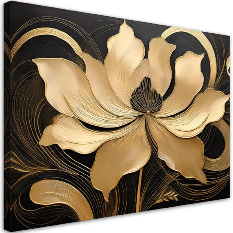 Quadro su tela, Fiore beige - 120x80