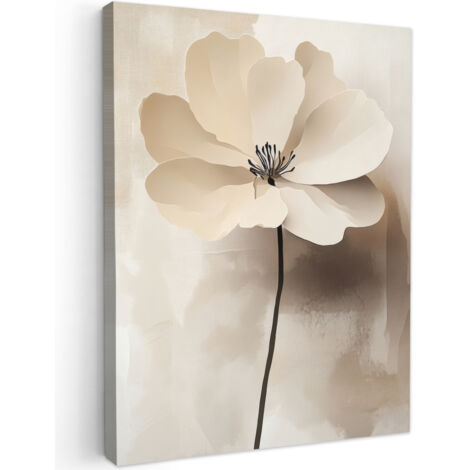 QUADRO SU TELA Fiore - Beige - Vernice - Ombra 60x80 cm