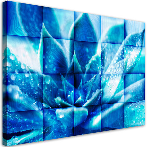 Quadro su tela, Fiore blu - 90x60