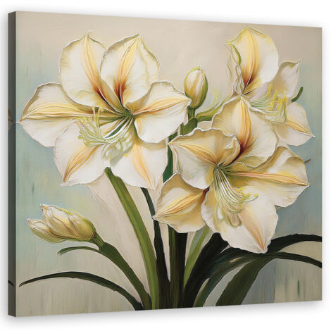 Quadro su tela, Fiore di giglio bianco - 30x30