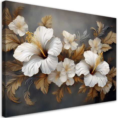 Quadro su tela, Fiore di ibisco naturale - 90x60