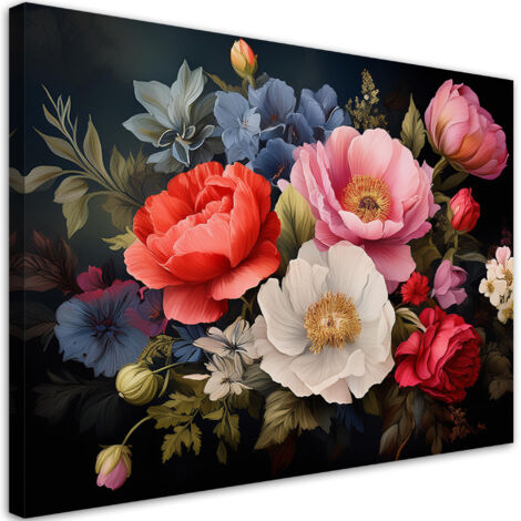 Quadro su tela, Fiore Foliage Natura - 100x70