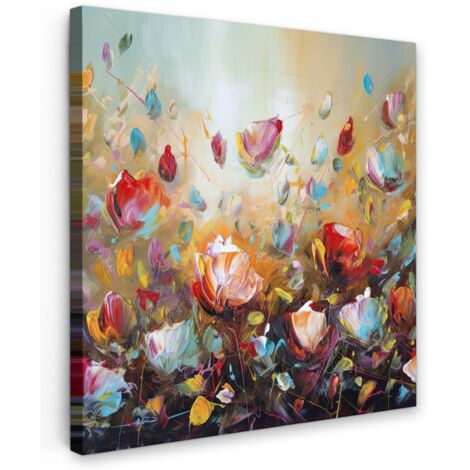 QUADRO SU TELA Fiori - Arte - Natura - Pittura a olio 20x20 cm