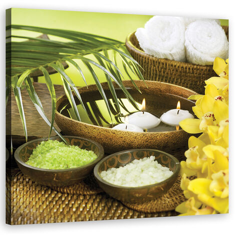Quadro su tela, Fiori Palm Candle Zen - 30x30