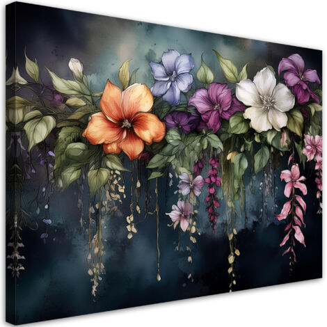 Quadro su tela, Fiori Piante botaniche - 90x60