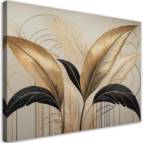 Quadro su tela, Foglie botaniche Boho - 120x80