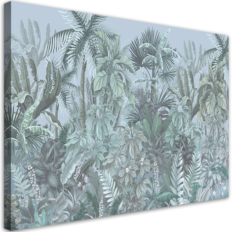 Quadro su tela, Foglie e alberi tropicali - 60x40