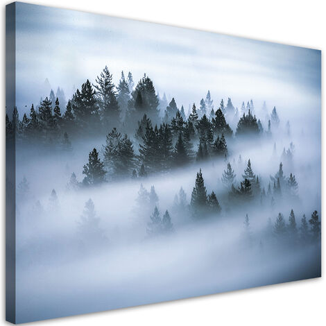 Quadro su tela, Foresta nella nebbia - 100x70