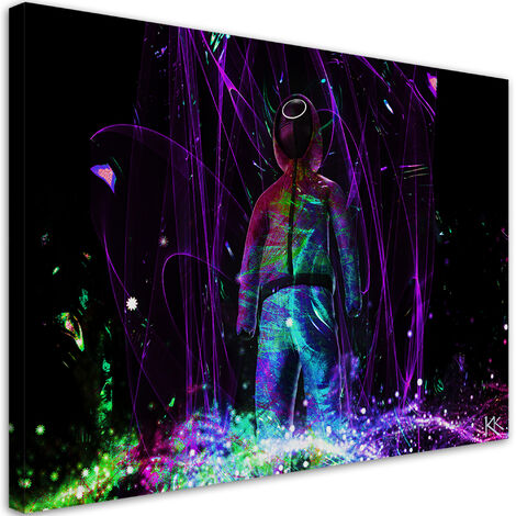 Quadro su tela, Giocatore al neon - 60x40