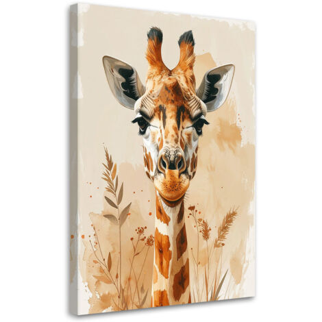 Quadro su tela, Giraffa animali africani safari, 20x30