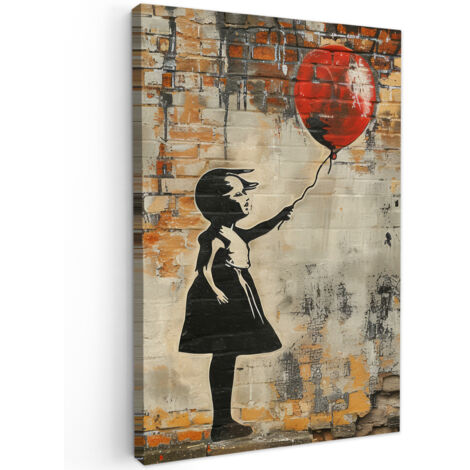 QUADRO SU TELA Graffiti - Banksy - Ragazza - Arte di strada 20x30 cm