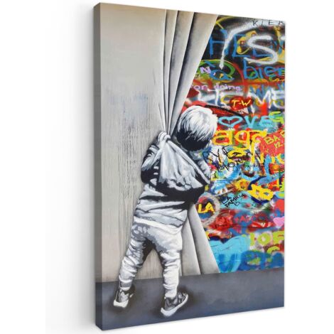 QUADRO SU TELA Graffiti - Ragazzo - Ilussie - Arte di strada 20x30 cm