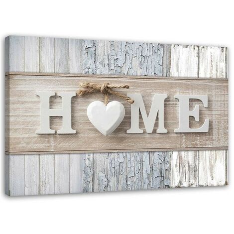 Quadro su tela, Home Cuore tavole di legno Vintage - 120x80