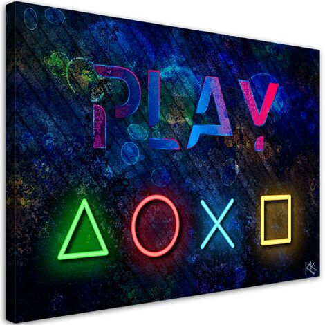 Quadro su tela, I pulsanti del controller e il gioco dell'iscrizione - 60x40