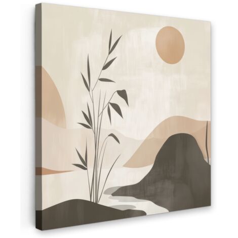 QUADRO SU TELA Japandi - Paesaggio - Beige 20x20 cm