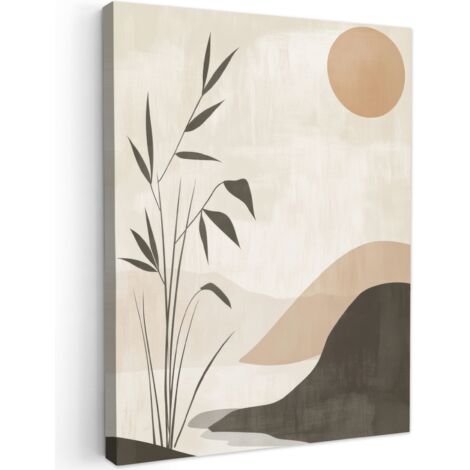 QUADRO SU TELA Japandi - Paesaggio - Beige 60x80 cm