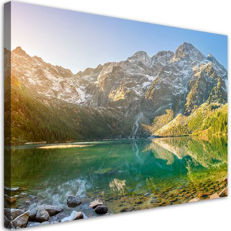 Quadro su tela, Lago in montagna - 100x70