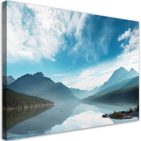 Quadro su tela, Lago sullo sfondo delle montagne - 60x40