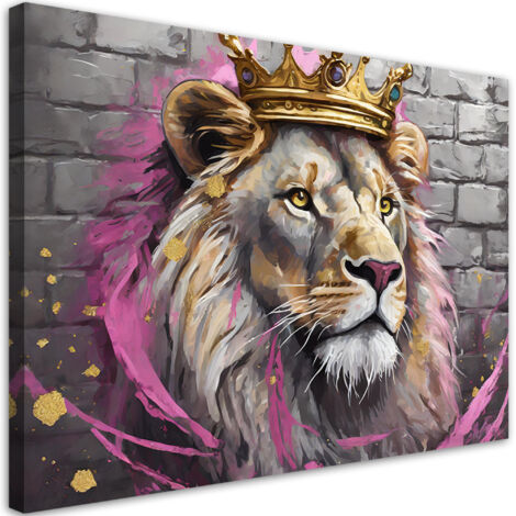 Quadro su tela, Leone Re Rosa - 60x40