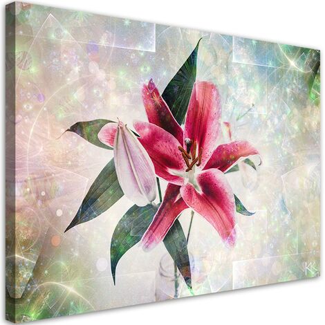 Quadro su tela, Lily rosa - 90x60