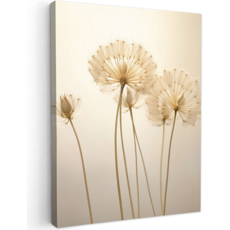 QUADRO SU TELA Luce del sole - Dente di leone - Botanica - Fiori 60x80 cm