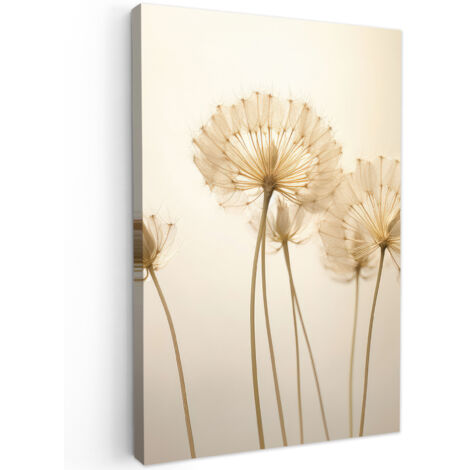 QUADRO SU TELA Luce del sole - Dente di leone - Botanica - Fiori 90x140 cm