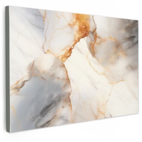 QUADRO SU TELA Marmo - Grigio - Oro 30x20 cm