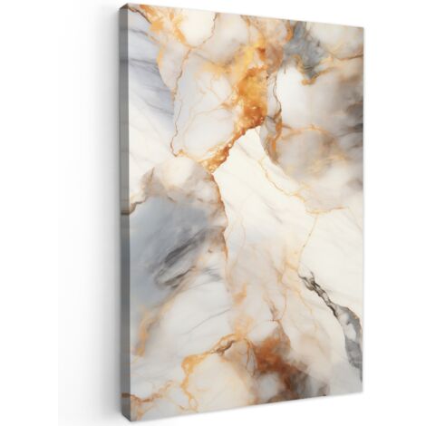QUADRO SU TELA Marmo - Grigio - Oro 40x60 cm