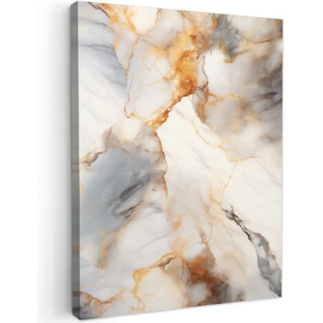 QUADRO SU TELA Marmo - Grigio - Oro 60x80 cm