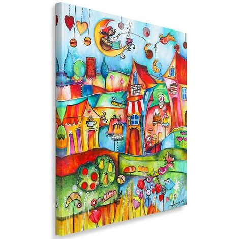 Quadro su tela, Moderna città  colorata - 70x100