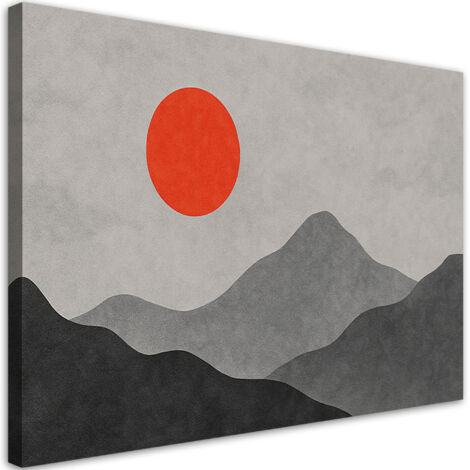 Quadro su tela, Montagne Paesaggio Minimalismo - 60x40