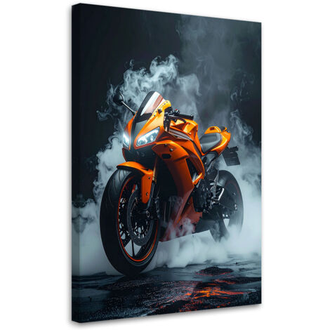 Quadro su tela, Motocicletta arancione, 40x60